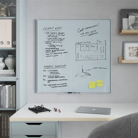 U Brands Glass Non Magnetic Dry Erase Board 36 X 36 Inches White Frosted Surface White