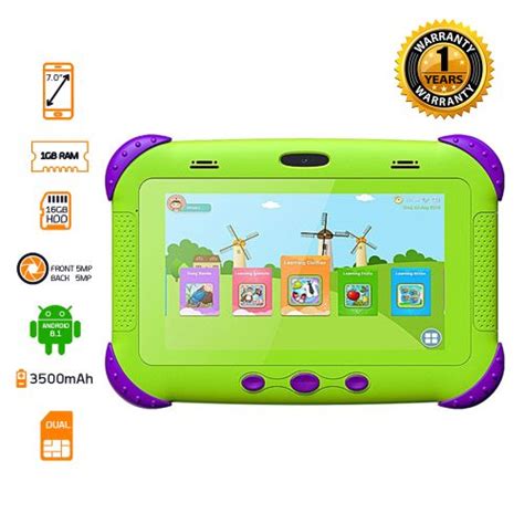 Shop X Tigi Kids7 Pro Tablet 16gb Hdd 1gb Ram 7 Greenpurple