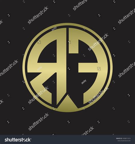 Rf Logo Monogram Circle Piece Ribbon Stock Vector Royalty Free