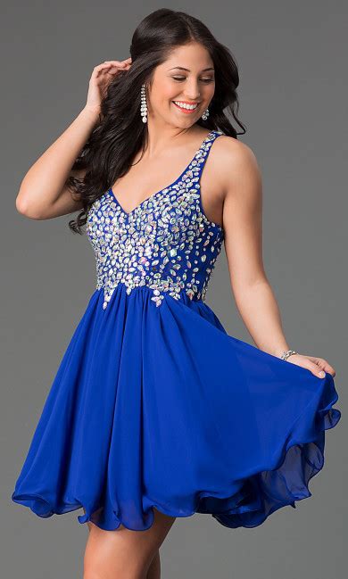 Royal Blue Gorgeous Beaded Homecoming Dressessweetheart Short Dresses