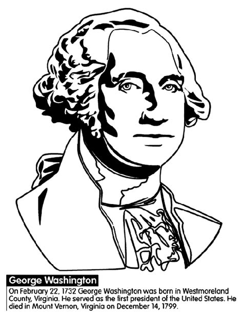 Entrelosmedanos George Washington Coloring Pages