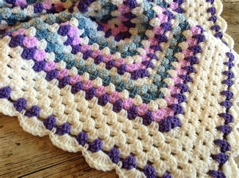 Lullaby Lodge Crochet Tutorial How To Add A Simple Shell Border To A Granny Square Baby Blanket