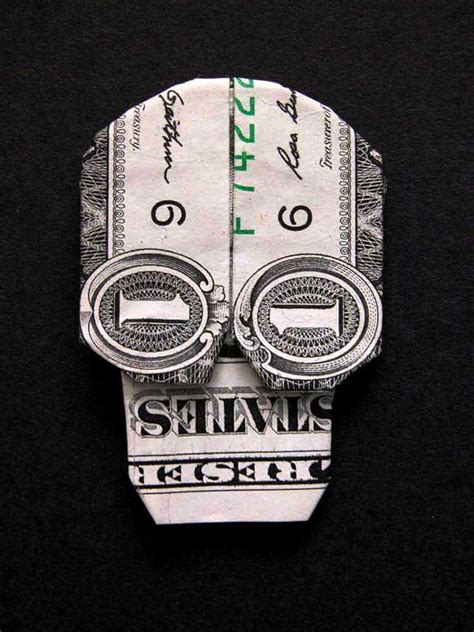Dollar Bill Skull Revised Money Origami Money Origami Tutorial