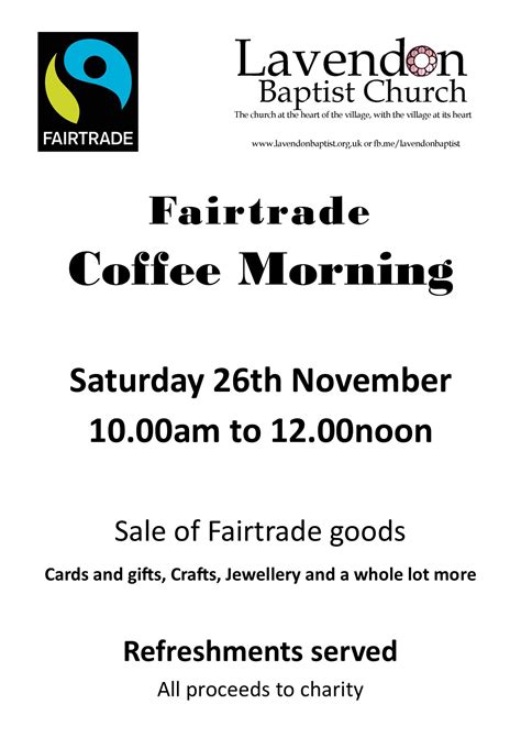 Fairtrade Coffee Morning Lavendon Baptist Church