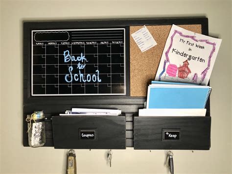 With a few simple supplies, you can. Wall Organizer with Calendar, Cork Board and Mail Sorter ...