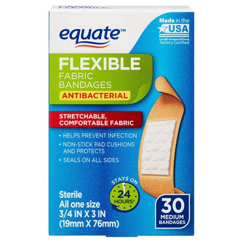 Equate Flexible Antibacterial Fabric Bandages 30 Count