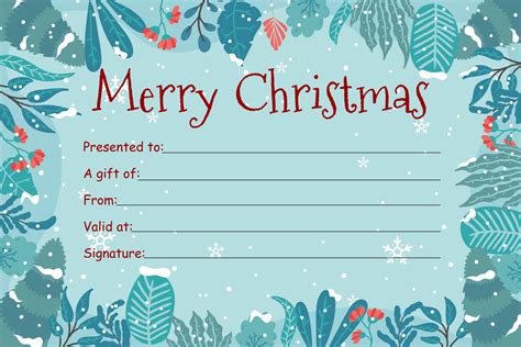 Christmas Gift Certificate Free Printable Templates
