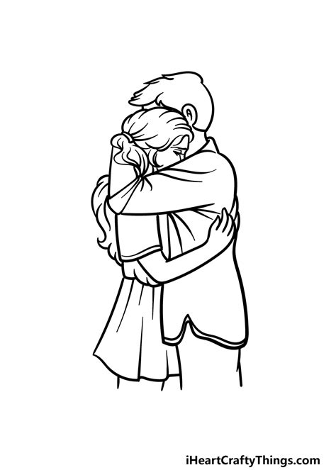 How To Draw Two People Hugging