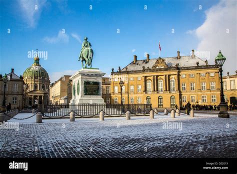 Amalienborg Palace Royal Palace In Winter Copenhagen Denmark
