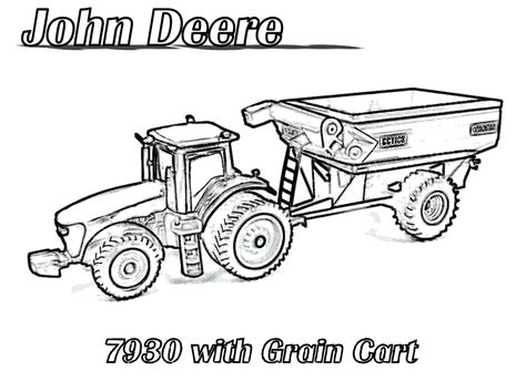 John Deere Tractor Coloring Sheet Farm Machinery