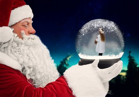 Santa Claus With Snowglobe Santa Claus Backdrop Photoshop Etsy