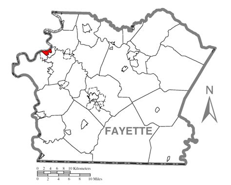 Image Map Of Brownsville Fayette County Pennsylvania Highlighted