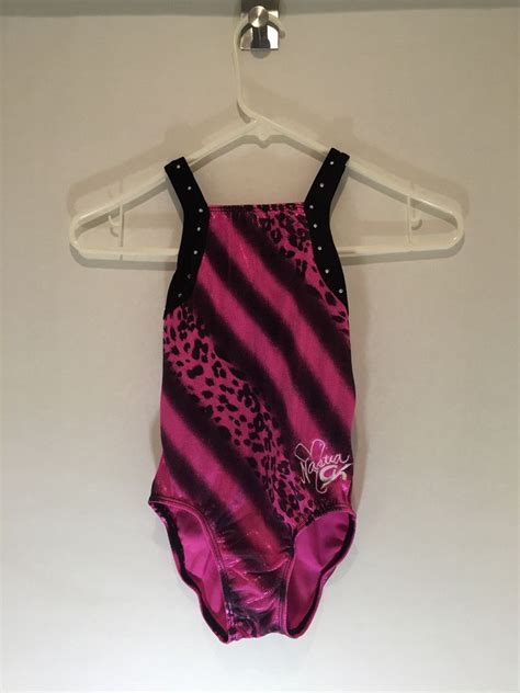 Leotard Pink W Stripes And Leopard Print Size Child Large