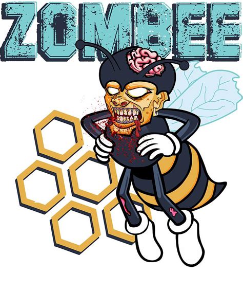Zombee Zombie Bee Halloween For Beekeeper Apiarist Dark Light Digital Art By Nikita Goel Pixels