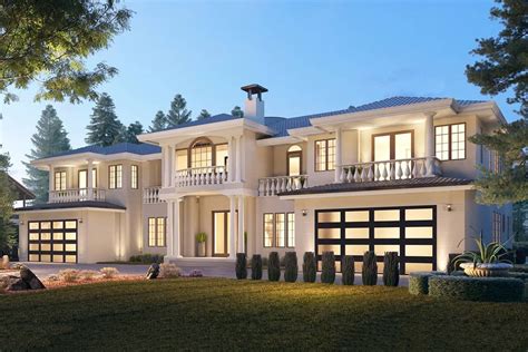 Two Story 10 Bedroom Luxury European Home With Balconies And Lower