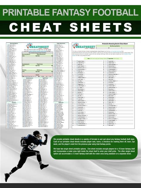 Fantasy Football Ppr Cheat Sheet Printable