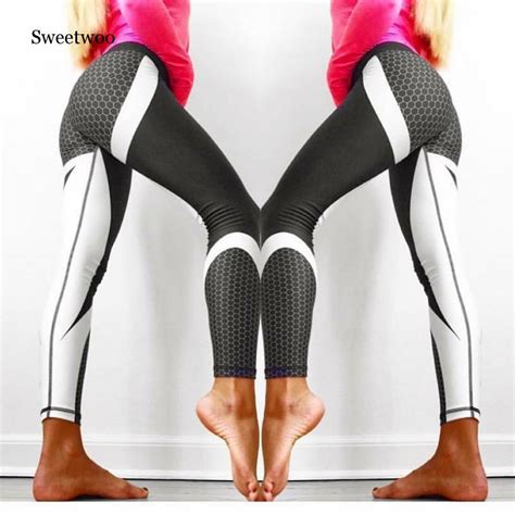 Mesh Pattern Print Leggings Fitness Leggings For Women Sporting Workout Leggins Jogging Elastic