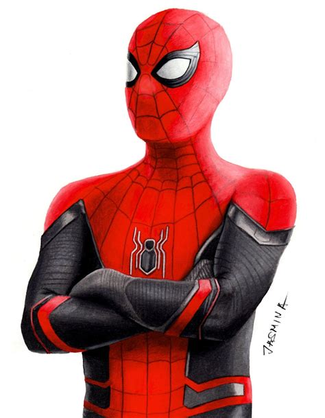 Drawing Spider Man In New Suit Far From Home By Jasminasusak On Deviantart