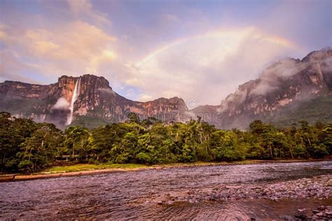 Sunrise At Angel Falls Canaima National Park Venezuela Stock Photo