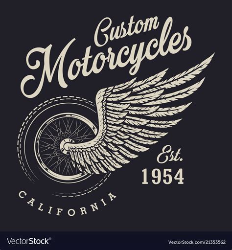 Vintage Custom Motorcycle Logo Royalty Free Vector Image