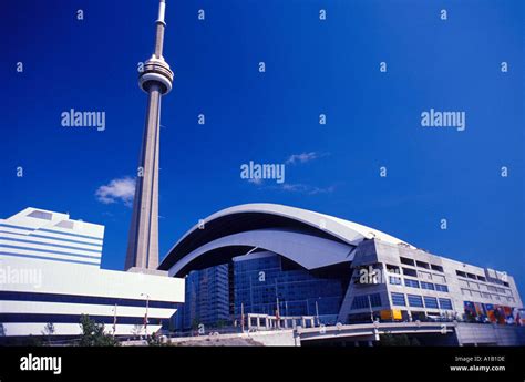 Toronto Ontario Canada Skydome Rogers Centre And Cn Tower Stock Photo