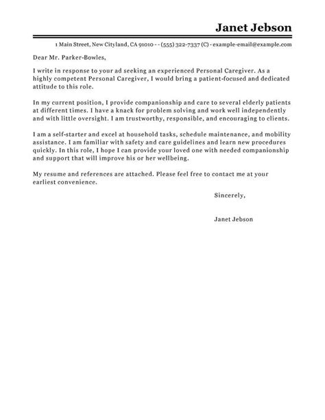 Cover letter examples in different styles, for multiple industries. Free Personal Care & Services Cover Letter Examples ...