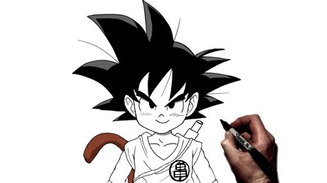 How To Draw Kid Goku Step By Step Dragonball Youtube