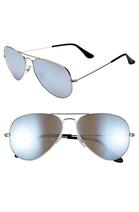 Ray Ban Standard Icons 58mm Mirrored Polarized Aviator Sunglasses