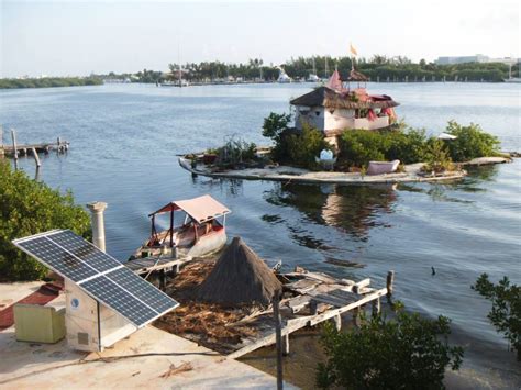 A Floating Solar Powered Island Made Out Of Recycled Water Bottles