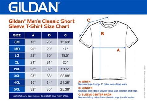 Gildan Mens T Shirt Size Chart