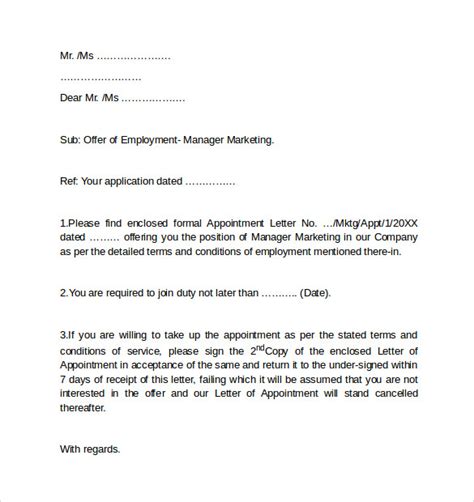 Employment format cover letter examples. FREE 7+ Sample Employment Cover Letter Templates in PDF ...