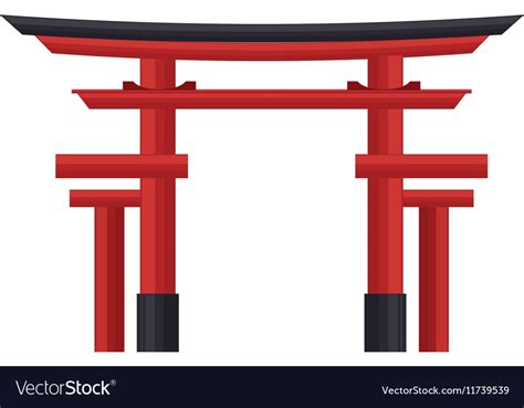 Japan Travel Torii Gate Icon Royalty Free Vector Image