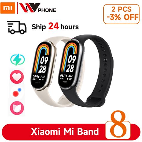 2023 Xiaomi Mi Band 8 Pulseira Inteligente 7 Tela Amoled Colorida