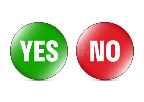 Yes And No Sign Icon Button Vector Illustration Stock Vector