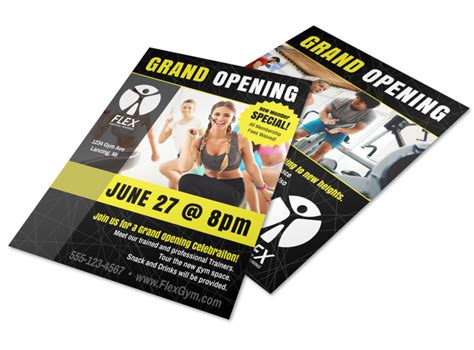 Fitness Gym Grand Opening Flyer Template Mycreativeshop