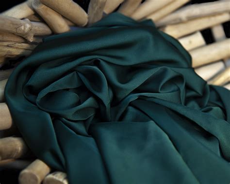 Emerald Green Silk Satin Fabric By The Meter Stretch Green Etsy Canada