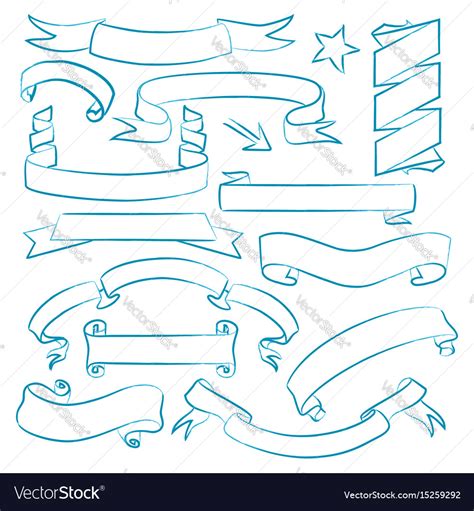 Collection Hand Drawn Banners Royalty Free Vector Image