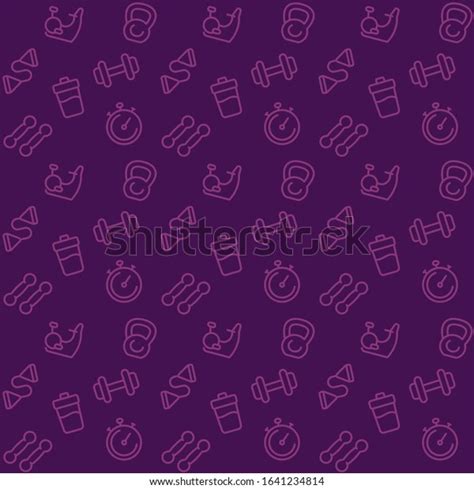 Fitness Pattern Seamless Background Line Gym Stock Vector Royalty Free