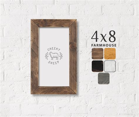 Farmhouse 4x8 Picture Frame Solid Wood Frame Art Frames Etsy