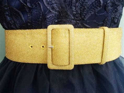 Wide Gold Belt Fabric Covered Buckle Fabric Belt Gold Etsy Fabric