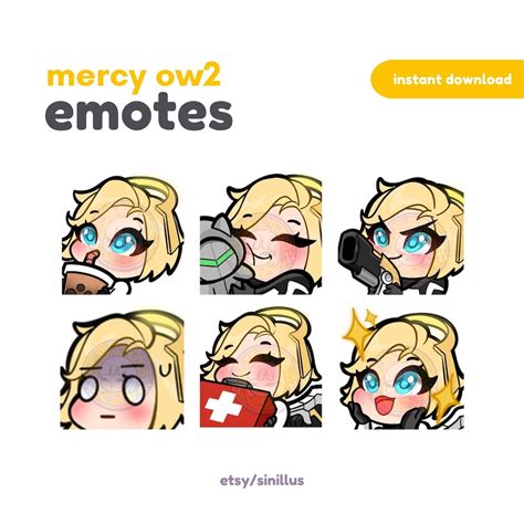 Mercy Overwatch Version Emote Set Twitch Emotes Pack Emoji Discord Youtube Emote