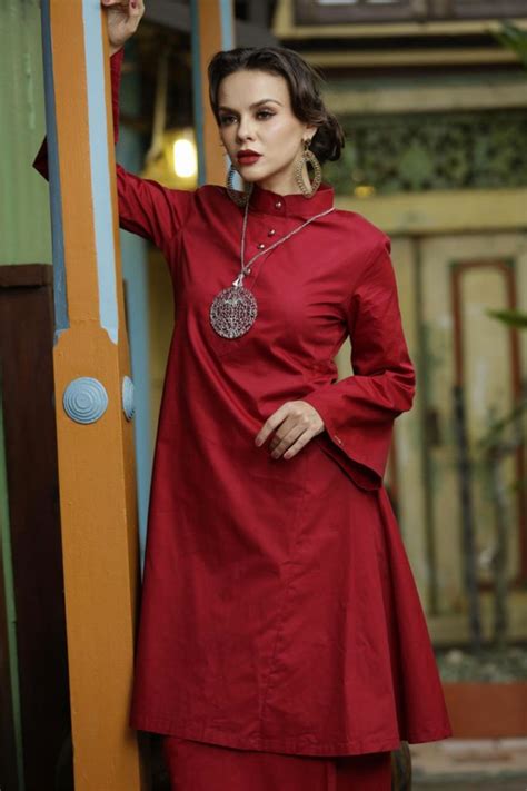 Cara draf pola baju kurung tradisional. 15 Baju Kurung Cekak Musang Riau, Inspirasi Top!