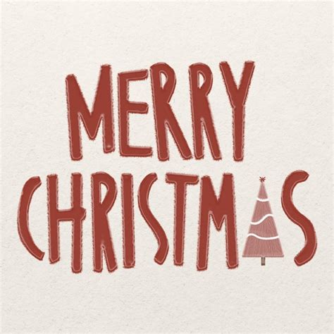 Premium Psd Merry Christmas Greetings Red Color With Christmas Tree