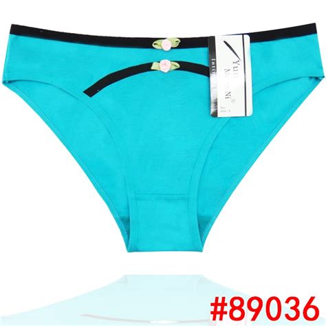 Pack Of 4 Solid Color Lady Short Brief Ladys Panties Low Rise Women