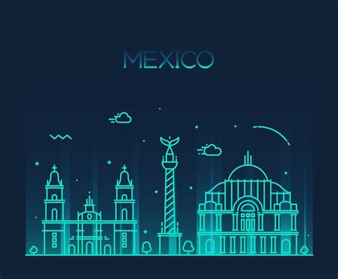 Premium Vector Mexico City Skyline Detailed Silhouette Trendy Vector