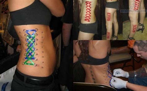 Side Rib Corset Piercing With Ribbons