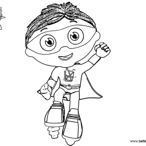 Super Why Coloring Pages Woofster Black And White Free Printable