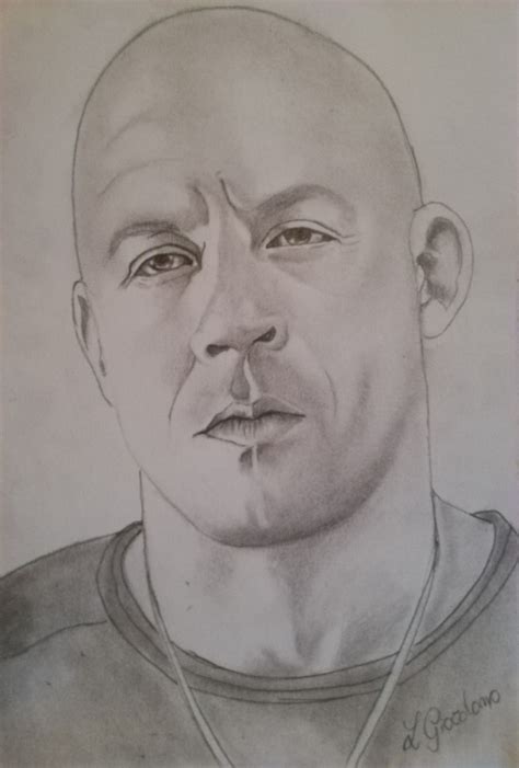 Vin Diesel Cool Pencil Drawings Pencil Sketch Portrait Celebrity