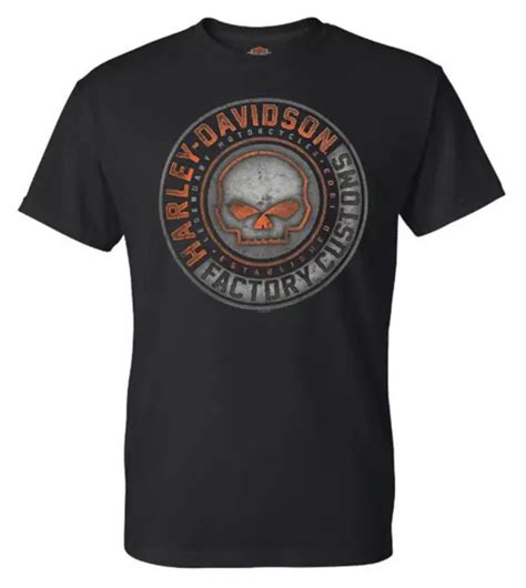 Harley Davidson Mens Halo Willie G Skull Crew Neck Short Sleeve T