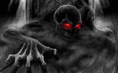 Download Scary Halloween Skeleton Crawling Wallpaper